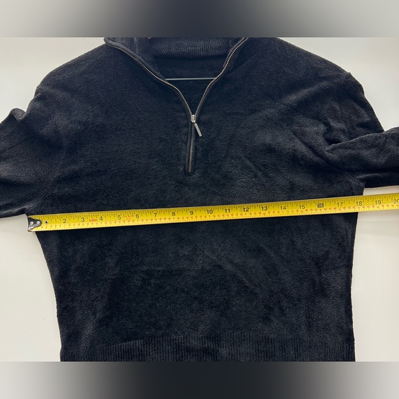 Lafayette 148 black half zip terry sweater long sleeve soft comfy high neck S - Picture 5 of 5